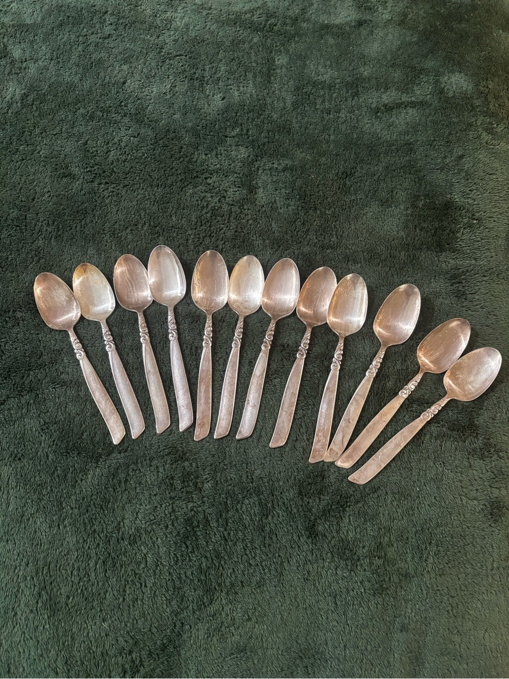 VIntage Oneida Community South Seas Silverplate 12 Teaspoons 6 1/8" mid Century